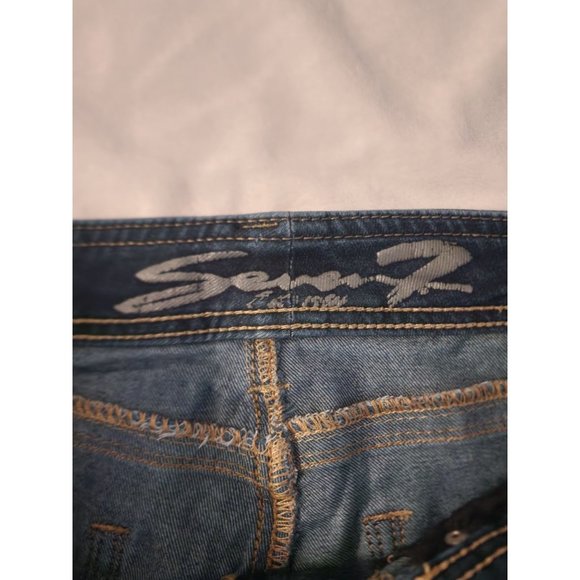 Seven7 Women's Dark Wash Mid Rise Cotton-Blend Skinny Jeans Size 10 - Picture 10 of 14